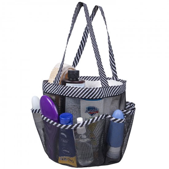 Attmu Mesh Shower Caddy Portable for College Dorm Room Essentials with 8 Pockets, Hanging Shower Caddy Dorm Basket, Quick Dry Shower Bag for Bathroom - Click Image to Close
