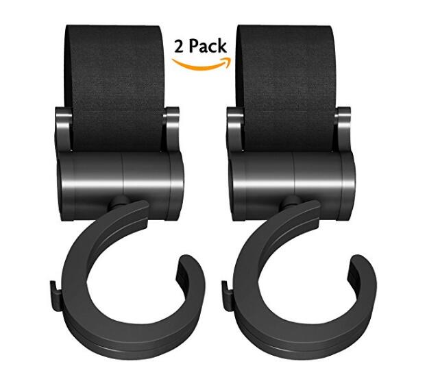 Attmu 2 Pack Stroller Hooks, Multi Purpose Stroller Hook, Perfect Stroller Accessories Clips On Any Baby Stroller Travel Systems, Secure Purses, Diaper Bags, Shopping bags And Lots More
